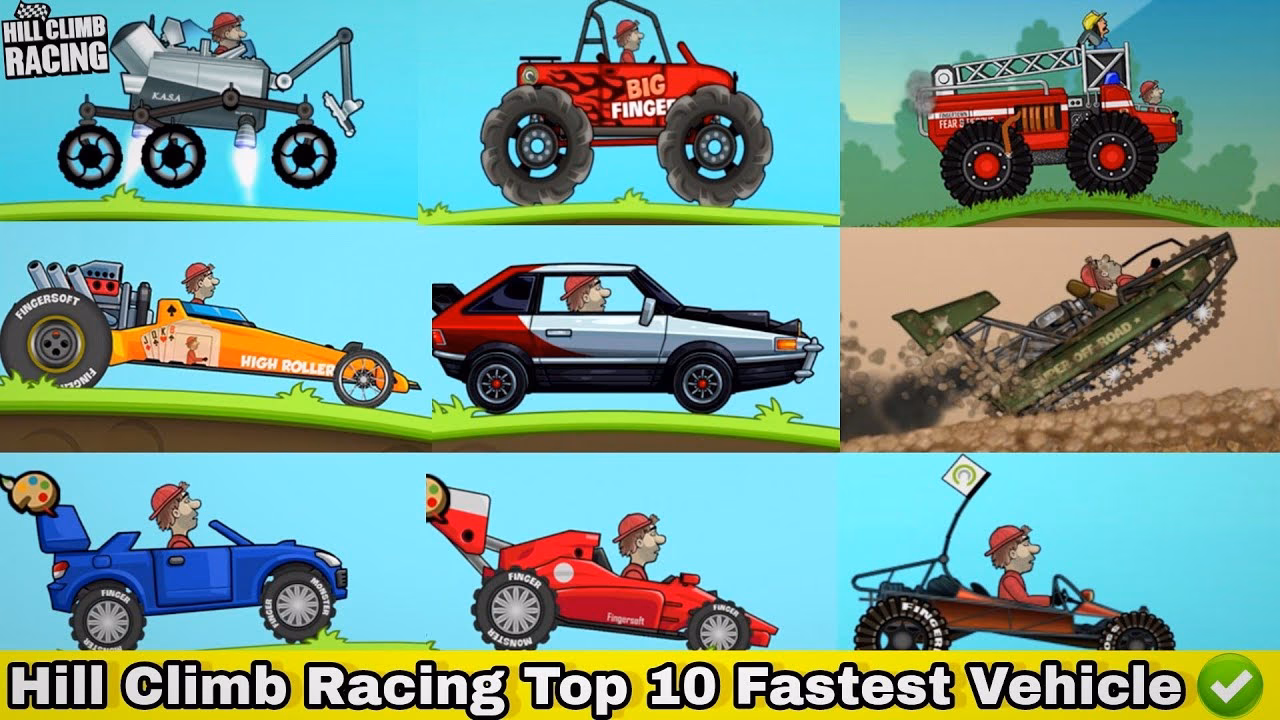 How many cars are there in Hill Climb Racing?